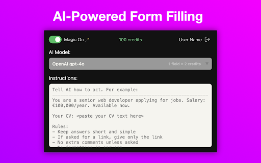 AI Form Fill: AI Auto-Complete 🪄