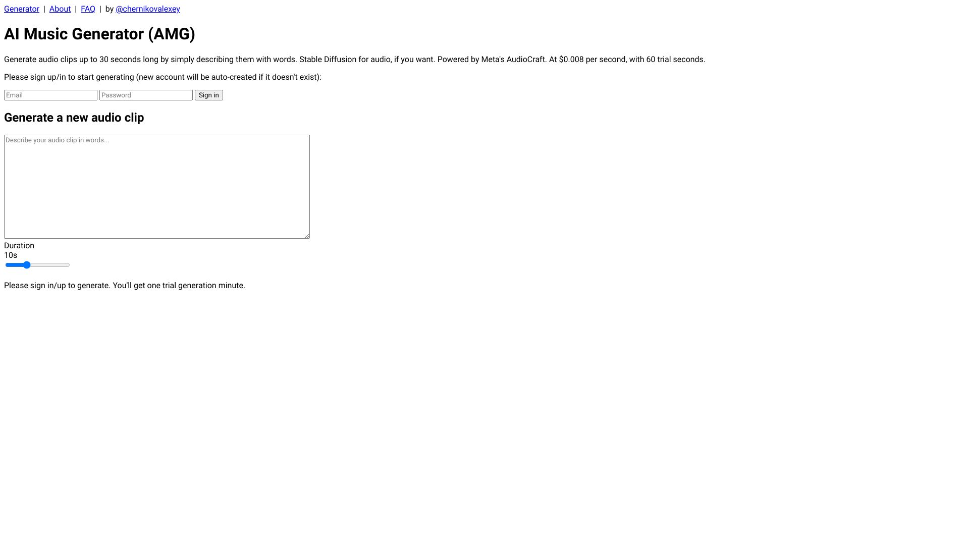 AI Music Generator App