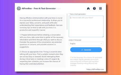 AI Text Generator: Writing Tool - AIFreeBox