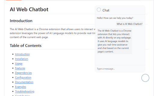 AI Web Chatbot