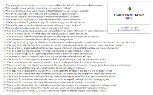 ChatGPT Prompt Library