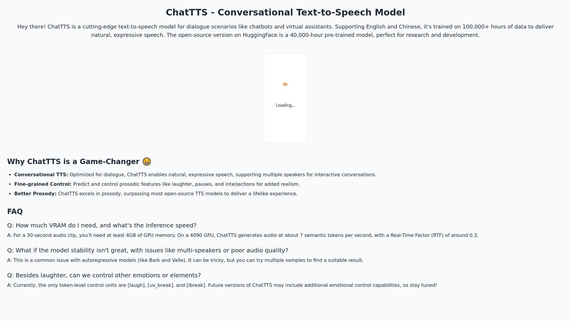 ChatTTS Me - AI text to speech
