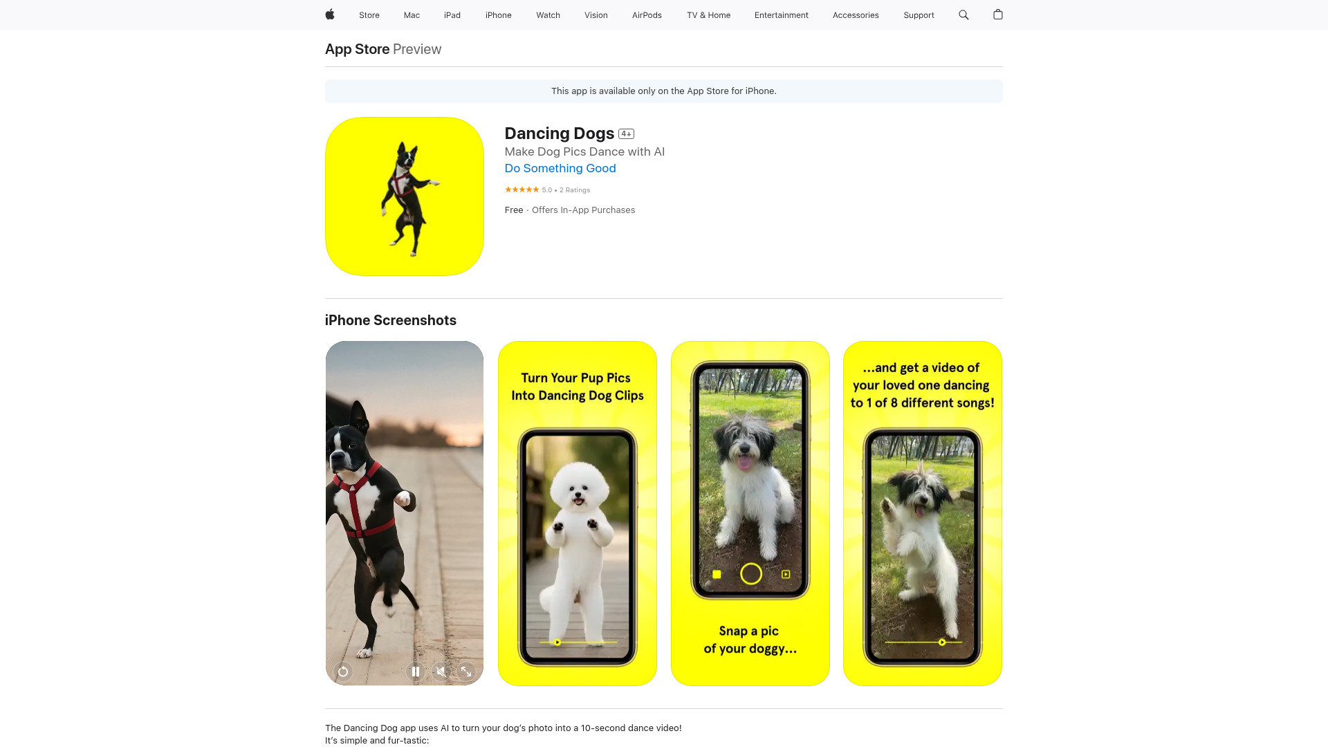 Dancing Dogs app