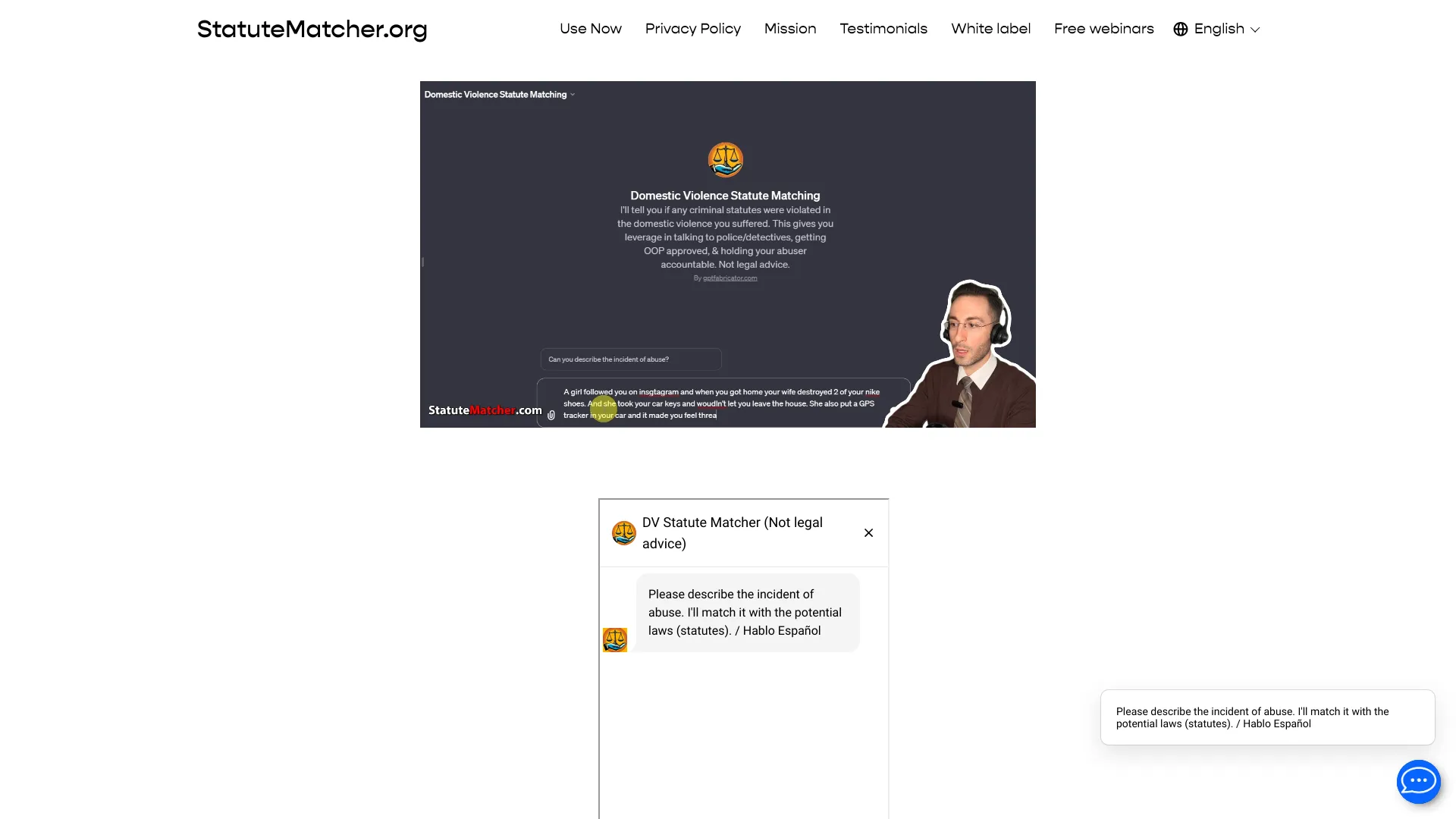 Domestic Violence Statute Matcher