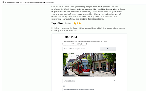 FLUX AI image generator - flux.1 schnell/dev/pro by Black Forest Labs