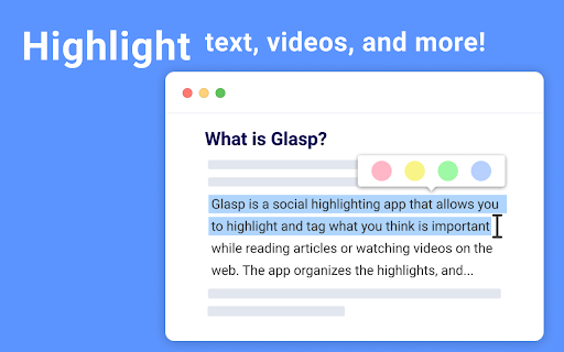 Glasp Web Highlighter - PDF & Web Highlights