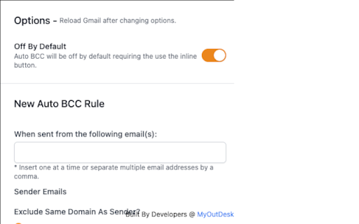 Gmail Auto BCC