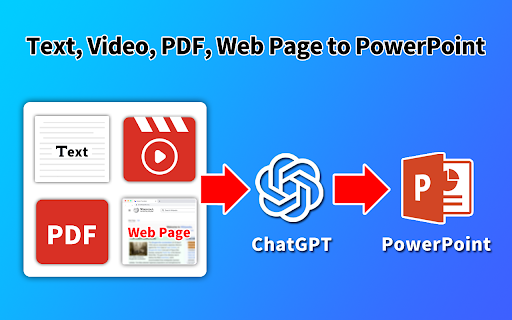 GPT PowerPoint Maker -Text, Video, PDF to PPT
