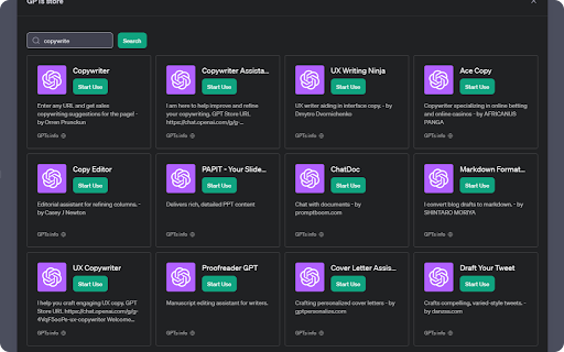 GPTs Store Search and Favorite GPTs