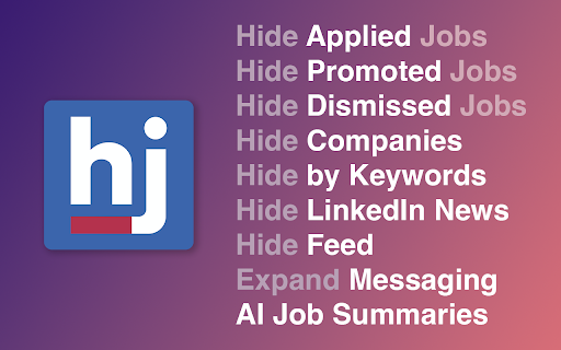 Hide Companies, Promoted, Applied Jobs on LinkedIn + AI Summarizer