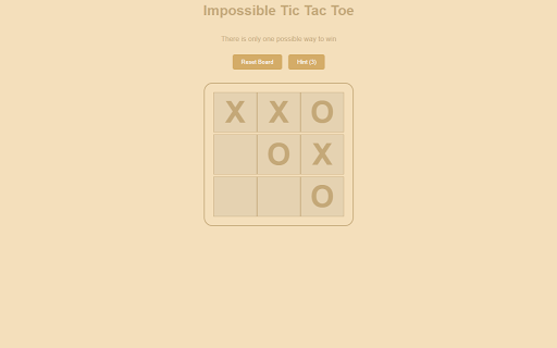 Impossible Tic Tac Toe