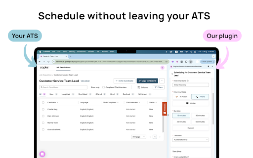 Interview Scheduling by Sapia.ai (Beta)