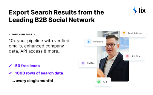 Lix - B2B Scraper, Email Finder & API