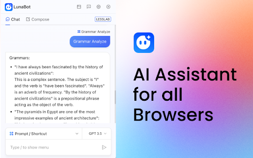 Lunabot - ChatGPT on any webpages