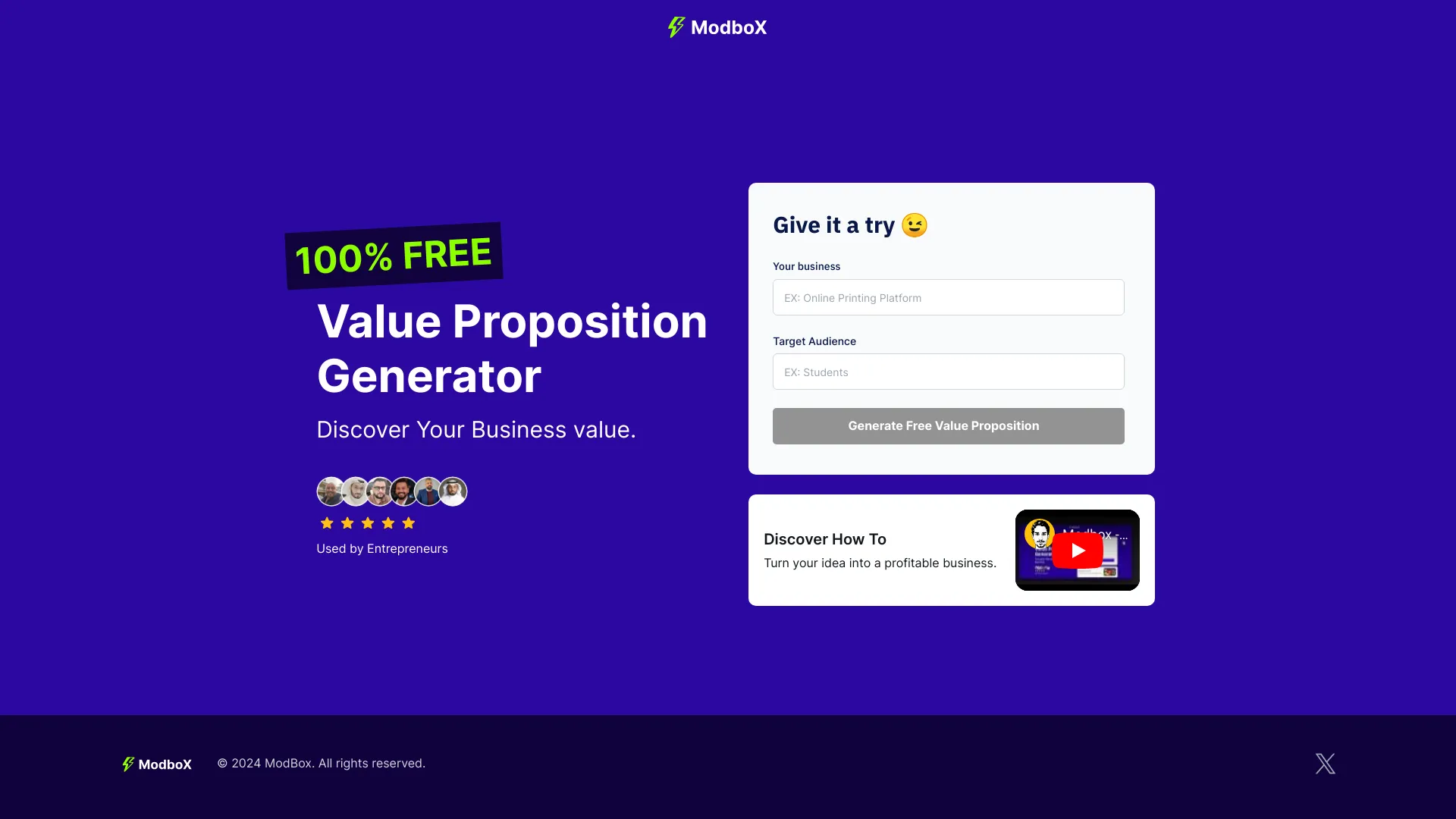 Modbox - Value Proposition Generator