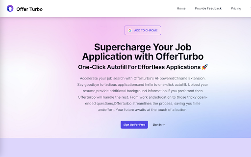 OfferTurbo - Autofill job application with AI