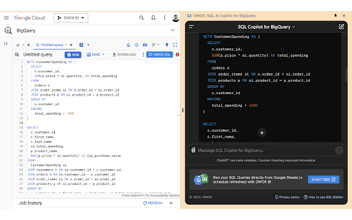 OWOX: SQL AI Copilot for BigQuery