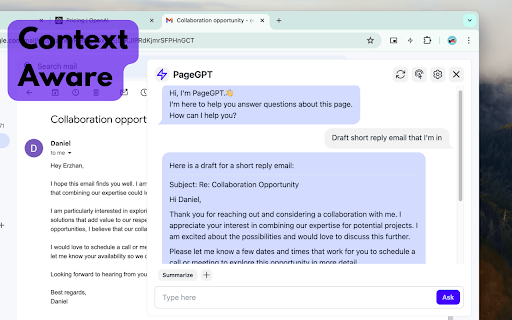 PageGPT: Your context-aware AI chatbot