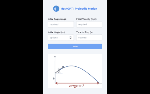 Projectile Motion Calculator and Solver | MathGPT