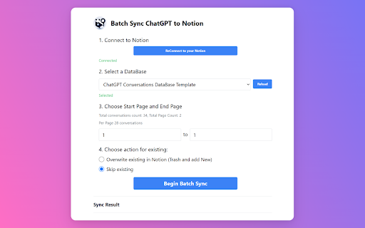 Save ChatGPT to Notion Database