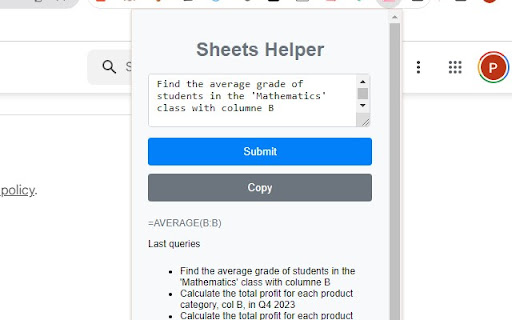 Sheets Helper