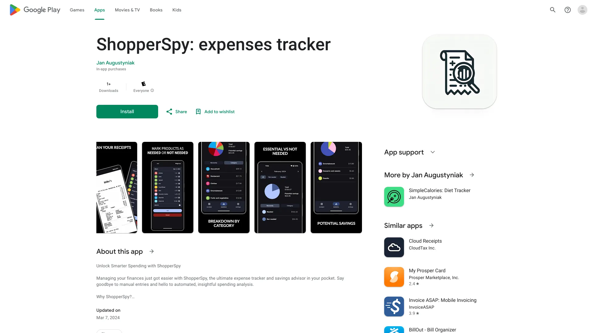 ShopperSpy: AI spending tracker