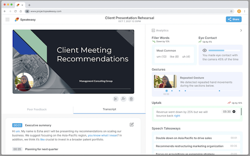 Speakeasy: AI powered speech coach