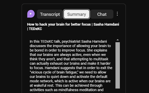 Summary and Chat with YouTube Video