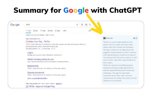 Summary with ChatGPT for Google and YouTube
