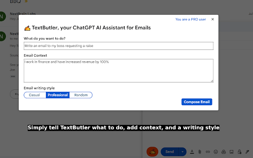TextButler, Your ChatGPT AI Gmail Assistant