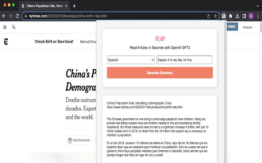 tl;dr: GPT3 News Summarizer