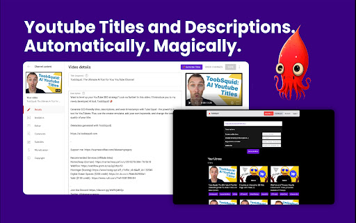 ToobSquid: AI Youtube Titles and Descriptions