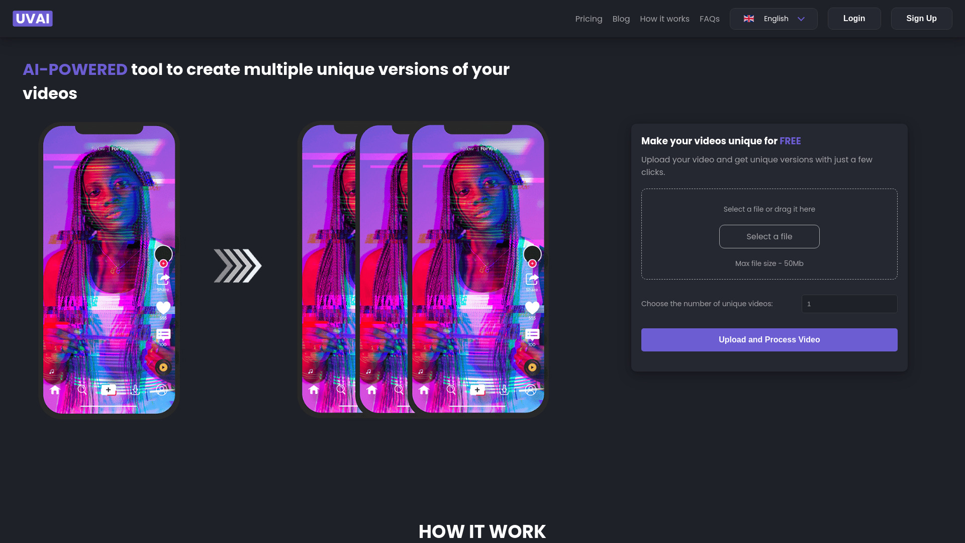 UVAI - сервіс для унікалізації відео