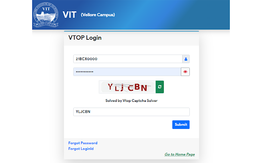 Vtop Captcha Solver