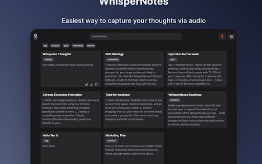 WhisperNotes - Audio note taking app