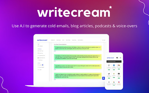 Writecream - AI-powered writing assistant