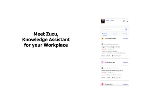 Zuzu AI Knowledge Assistant for Chrome
